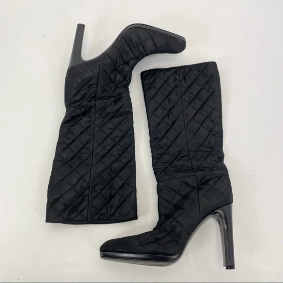 Miu Miu Tall Boots Size 38 1/2 Black - Picture 8 of 16
